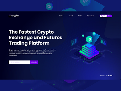 Crypto Currency Landing Page app design app ui bitcoin blockchain crypto cryptocurrency landing page landing page design landingpage typography ui ui design ui ux designer uidesign user interface design uxui web design web template design website website design