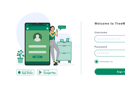 TreeWay Web Login Screen Design app design app ui branding design illustration landing page ui ui design user interface design