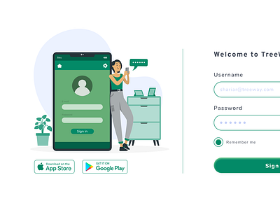 TreeWay Web Login Screen Design