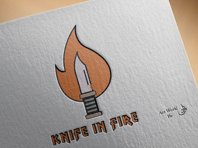 Knife In Fire cutlery shop knife knives logo