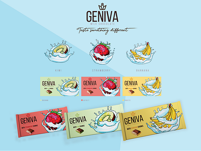 Geniva chocolate chocolate chocolatedesign chocolatelabel chocolatepackage graphicdesign illustration logo package packagingdesign product design