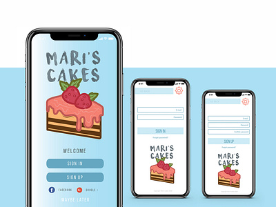 Mari's cakes app app application applicationdesign design graphicdesign interface interfacedesign ios ui uiux uiuxdesign