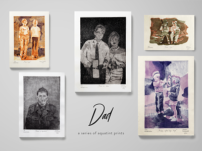 Dad - a series of aquatint prints aquatint color family finearts graphicdesign graphics handmade illustration paper poster print printmaking vintage years in the making