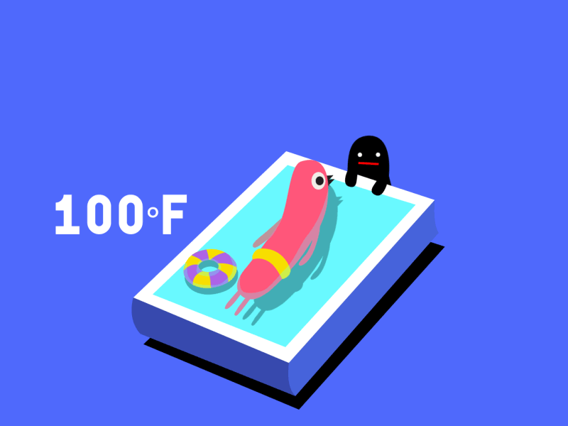 Hotdog Swim animation badass caracter hotdog illustration loop pool summer swim vector