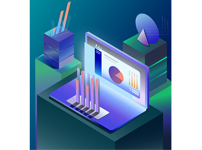 Isometry cube gradient graphics illustration illustrator isometry