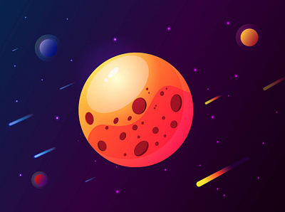 Planet blue design gradient gradients illustration planets space stars