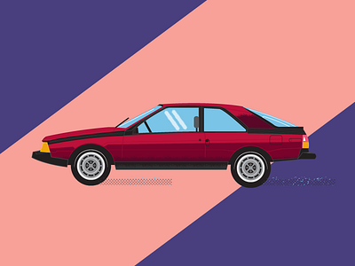 1984 Red Renault illustration