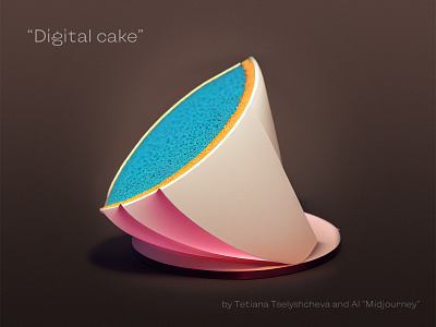 Digital cake ai design illustration midjourney minimal poster ui