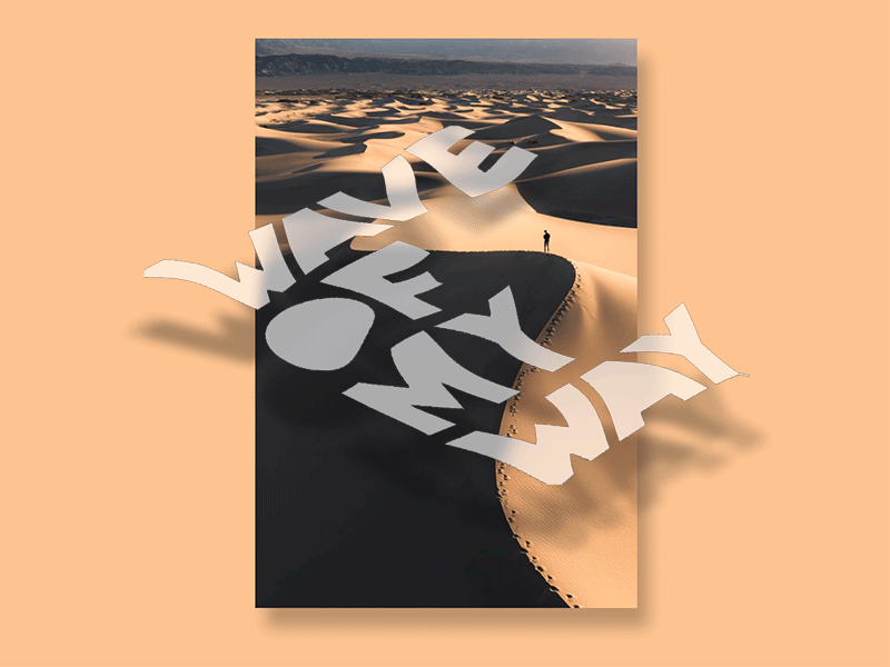 Wave of my way effect animation design typography ui vector web