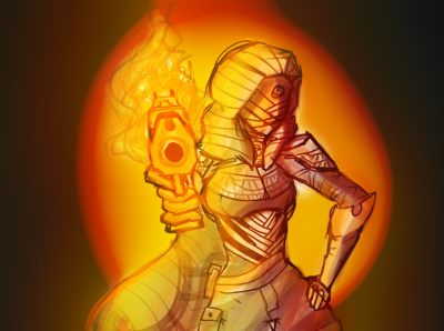 Golden Gun design illustration