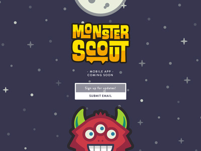 Monster Scout Landing Page animation app illustration monster monsterscout responsive scout tracker website