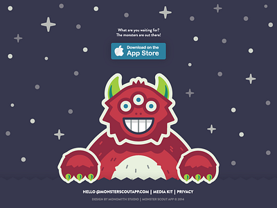 Official Website for Monster Scout App app illustration ios kids monster parents responsive website