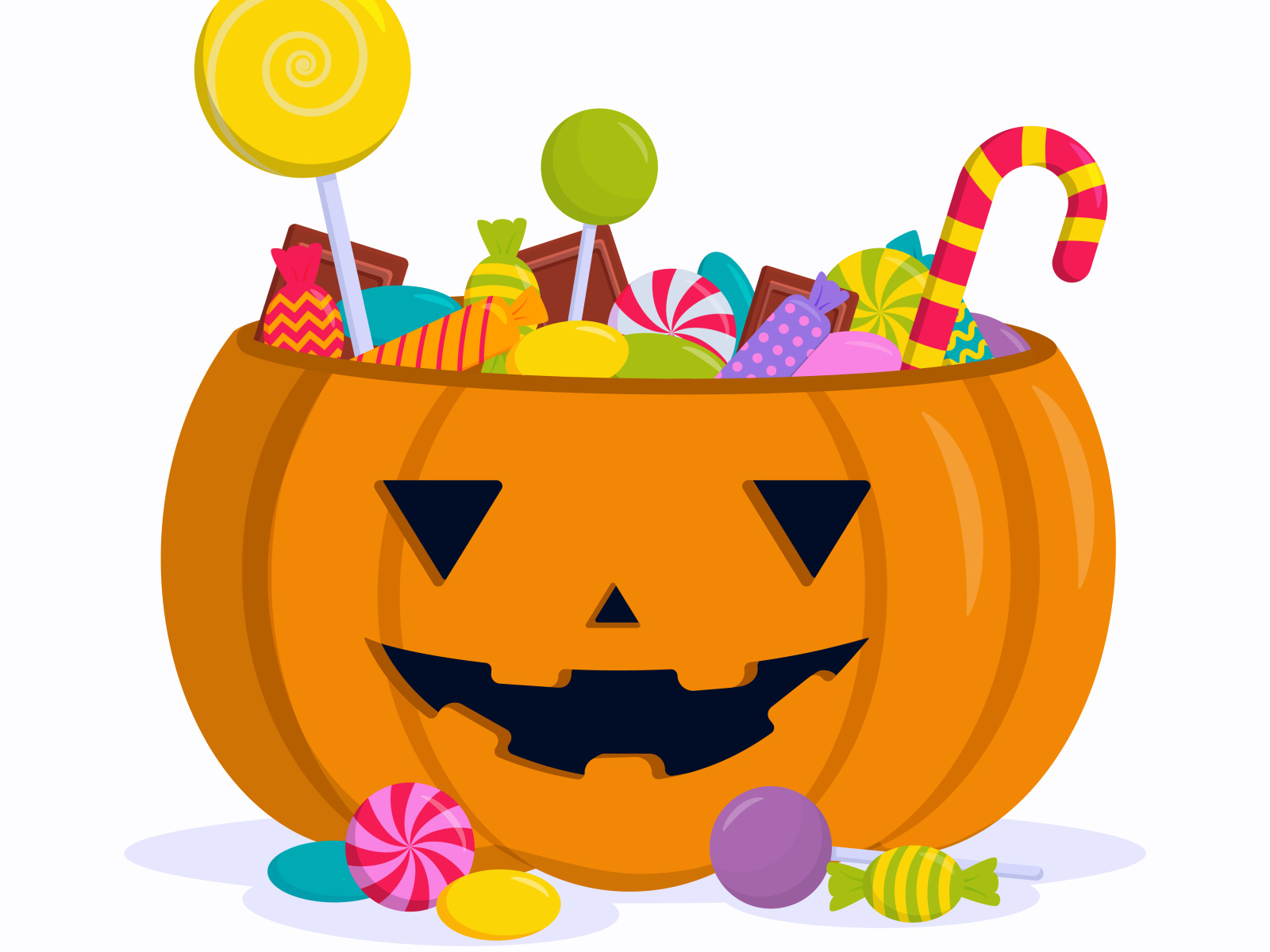 Halloween pumpking with candy by Nastia Trel on Dribbble