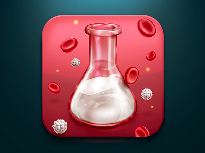 Flask iOS Icon analyzes blood cell erythrocyte flask glass guide icon illustration ios lab laboratory leukocyte liquid m18 medical medicine red