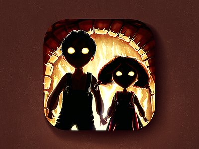 Kill The Witch iOS Icon boy fairy tale girl hansel and gretel icon illustration ios ipad iphone kill m18 witch