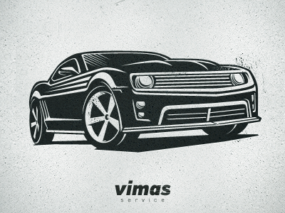 Vimas Service Center auto camaro car drive driver illustration letterpress logo m18 roadster stencil t shirt transport vector vehicle