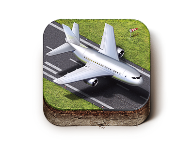 Airport City iOS Icon airport cut cutout fly grass ground icon ios m18 plane wind