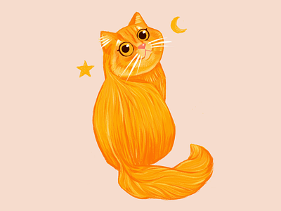 My ginger cat adobefresco animal cat fresco ginger illustration kitty orange portrait