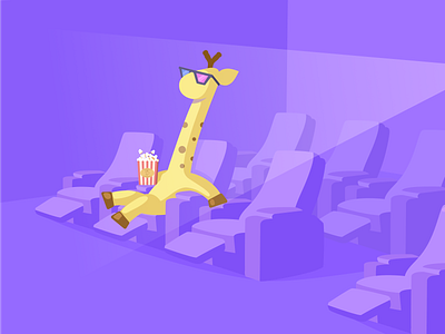 Fri-nally! animal cinema friday giraffe illustration yulife