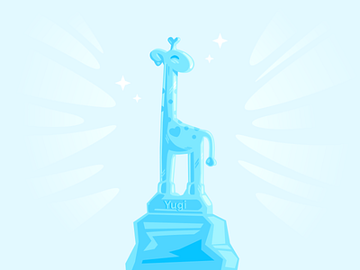 Ice Sculpture Yugi animal blue design giraffe ice icesculpture illustration sculpture shine yulife