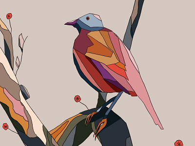 Kaleidoscope animal bird illustration