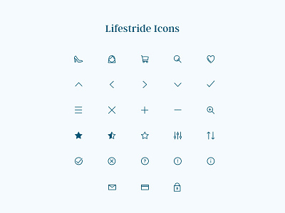 Lifestride Icons brand design branding design language icon set iconography illustration ui