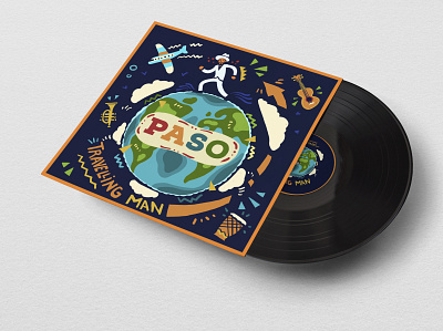 P.A.S.O. Travelling man EP cover art album album art album cover cover art design illustraion illustration illustration art music music album