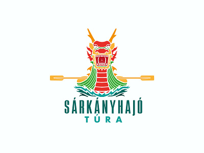 Sárkányhajó túra logo branding design dragon logo logodesign logotype ship vector