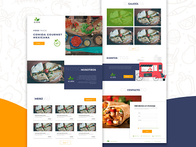 Template Landing Page - Comida Mexicana Gourmet design flat ui web