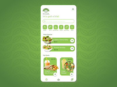 Baby Greens Salad Bar foodapp greens healthy eating order food salad bar uiux user experience design user interface userinterfacedesign