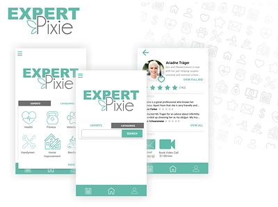 Expert Pixie advice app booking expert helping professionals uidesign uiux user interface