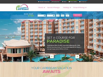 Divi Resorts Homepage homepage layout multi column web design website