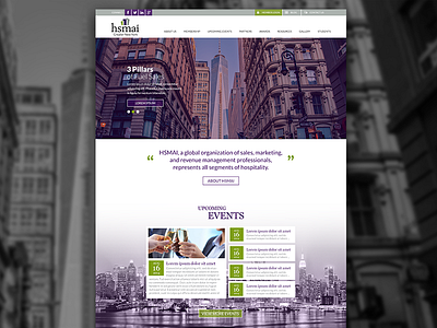 HSMAI New York content design events layout new york purple social ui utility web website