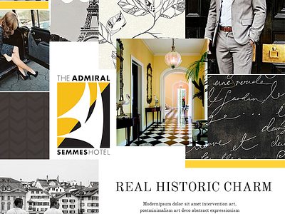 Hotel Moodboard branding hotel moodboard travel website yellow