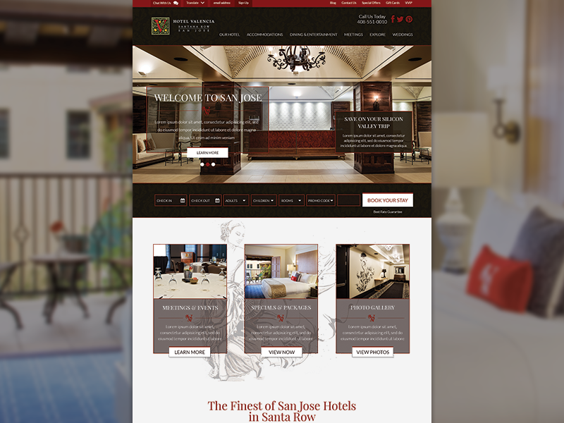 Hotel Responsive Site by Sarah Darr on Dribbble