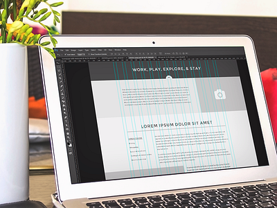 Wireframe - WIP design hotel layout photos photoshop responsive website wireframe