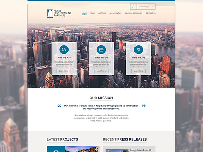 Hotel Responsive Design Comp call to action cta design development hotel layout photos photoshop responsive website wip