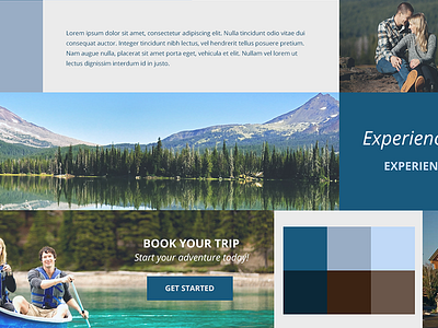 Hotel Website Moodboard Concept blue branding brown design hotel moodboard mountain oregon outdoors travel vacation website