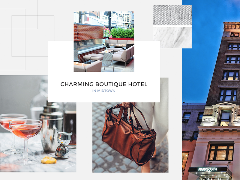 Hotel Moodboard brand hotel layout moodboard photography social style texture website