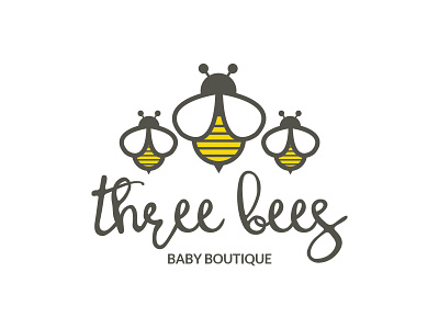 Logo Concept baby bee brand gold identity logo redesign script