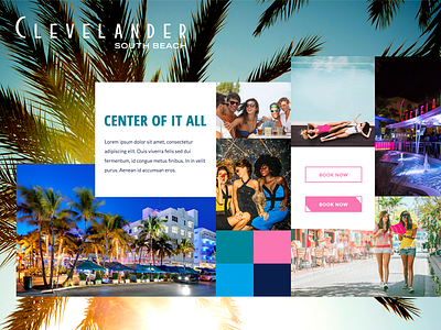 Hotel Moodboard brand button hotel layout miami moodboard photography social style texture website