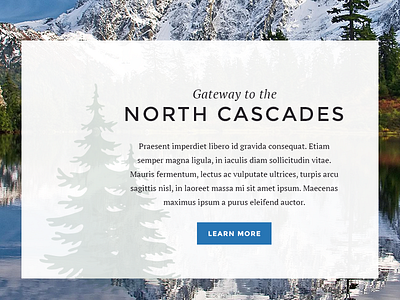 North Cascades button cta layout opacity section website