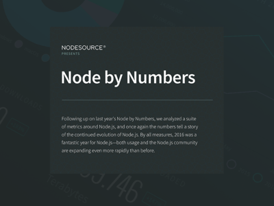 Node by Numbers 2016 chart data graphs layout node nodejs pie stats typography website