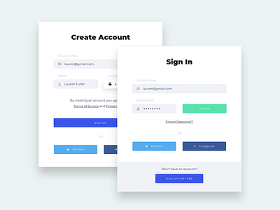 Sign Up Forms account application application ui button design forms layout sign in ui ux vector video app