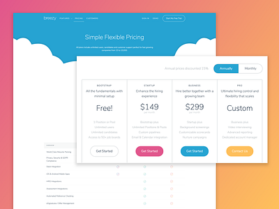 BreezyHR Pricing Page branding css grid design layout pricing pricing page pricing plans pricing table responsive web website