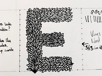 E alphabet drawing e flower illustration ink letter lettering lines paper pen plant sketch sketches type