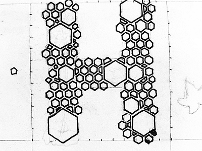 H alphabet design h honeycomb