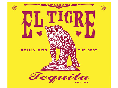 El Tigre Tequila II: Electric Boogaloo alcohol alcohol branding branding design graphic design illustration jaguar label liquor logo tequila typography