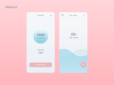 Daily UI_#7_Setting app challenge daily ui challenge drinking goal mobile settings page ui water