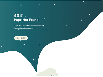 Daily UI_#8_404Page app bear daily ui challenge design dreaming error 404 error page galaxy illustration illustrator design polarbear sky sleeping ui web